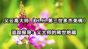 义云高大师 （H.H.第三世多杰羌佛）追踪报导：义大师的稀世绝唱