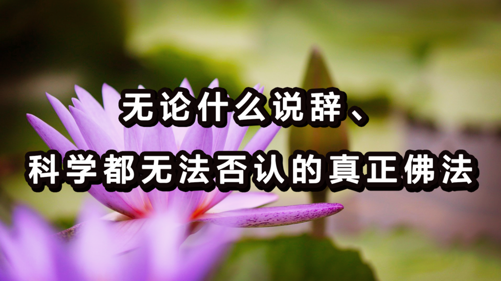 无论什么说辞、科学都无法否认的真正佛法