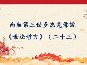 南無第三世多杰羌佛說《世法哲言》（二十三）