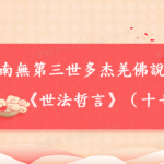 南無第三世多杰羌佛說《世法哲言》（十七）