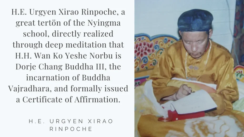 Recognitions & Congratulations to H.H. Dorje Chang Buddha III