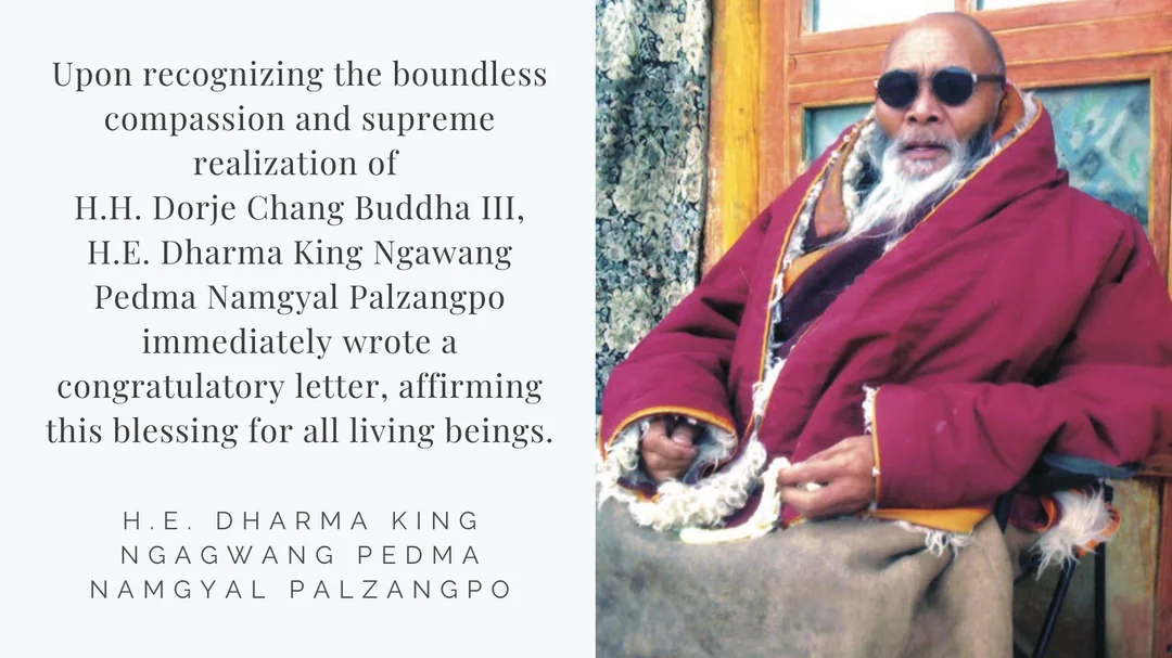 Recognitions & Congratulations to H.H. Dorje Chang Buddha III