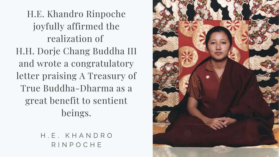 Recognitions & Congratulations to H.H. Dorje Chang Buddha III
