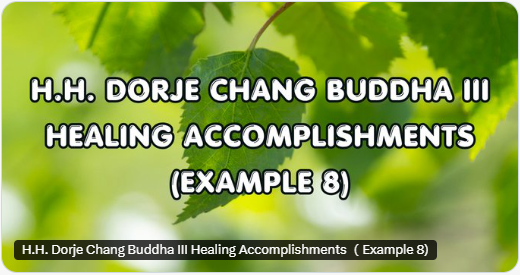H.H. Dorje Chang Buddha III Healing Accomplishments （Example 8)