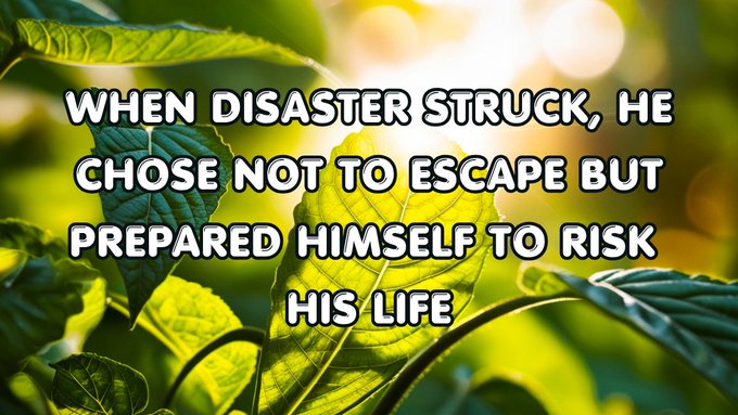 When Disaster Struck, He Chose Not to Escape but Prepared Himself to Risk His Life